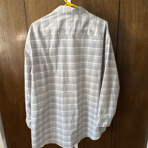Calvin Klein FreshComfort Stretch LS Wrinkle Free Dress Shirt Gray Men's Sz 2XL - Picture 4 of 4